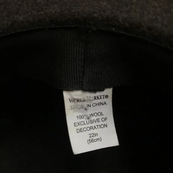 World Market Green Olive Wool Wide Brim Hat, EUC, 22” - Picture 9 of 16
